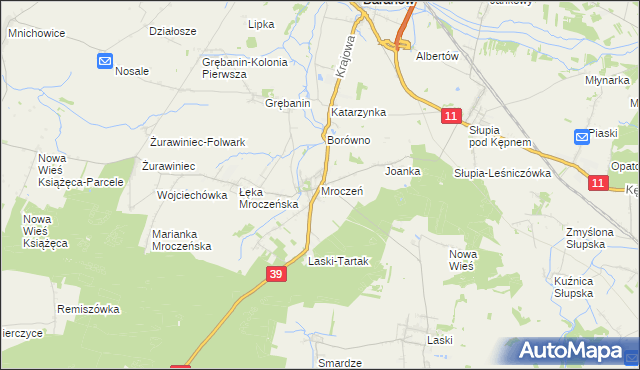 mapa Mroczeń, Mroczeń na mapie Targeo