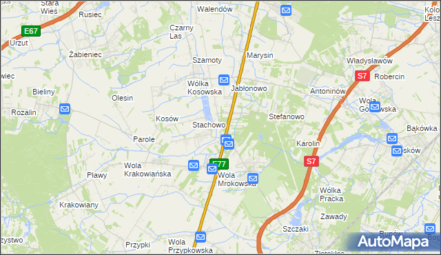 mapa Mroków gmina Lesznowola, Mroków gmina Lesznowola na mapie Targeo