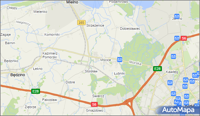 mapa Mścice, Mścice na mapie Targeo