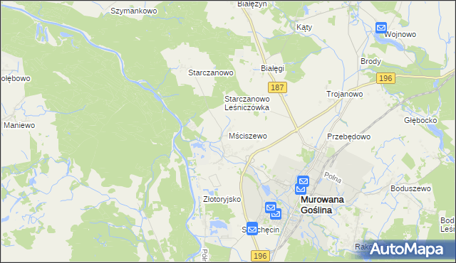 mapa Mściszewo, Mściszewo na mapie Targeo