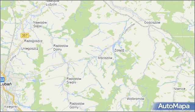 mapa Mściszów, Mściszów na mapie Targeo