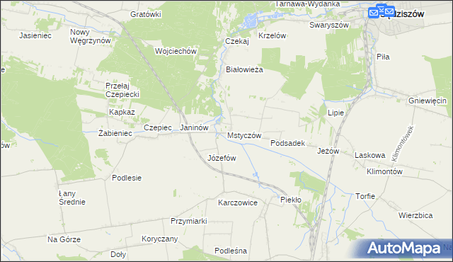 mapa Mstyczów, Mstyczów na mapie Targeo