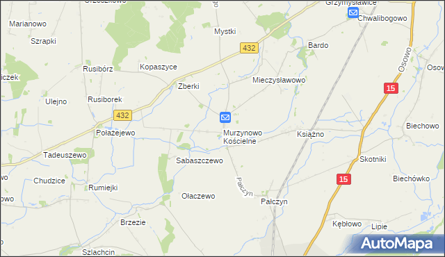 mapa Murzynowo Kościelne, Murzynowo Kościelne na mapie Targeo