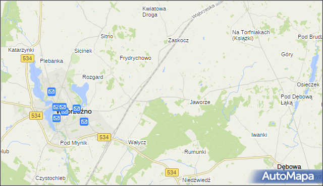 mapa Myśliwiec, Myśliwiec na mapie Targeo