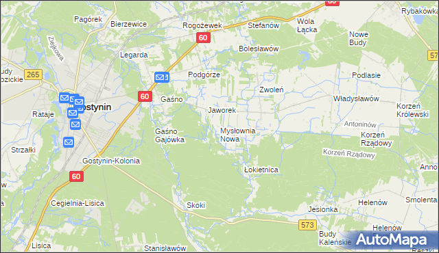 mapa Mysłownia Nowa, Mysłownia Nowa na mapie Targeo