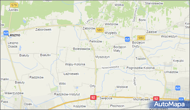 mapa Myszczyn, Myszczyn na mapie Targeo