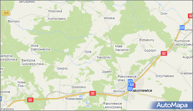 mapa Narożniki, Narożniki na mapie Targeo