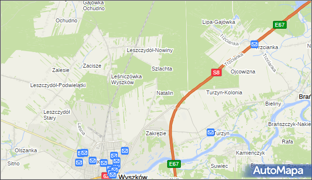 mapa Natalin gmina Wyszków, Natalin gmina Wyszków na mapie Targeo