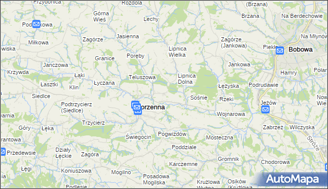 mapa Niecew, Niecew na mapie Targeo