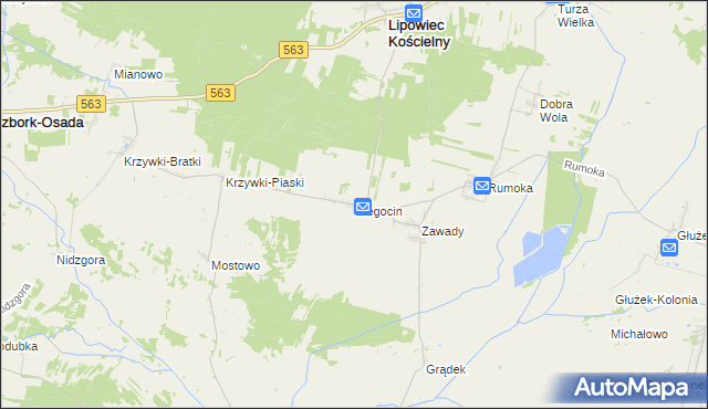 mapa Niegocin, Niegocin na mapie Targeo