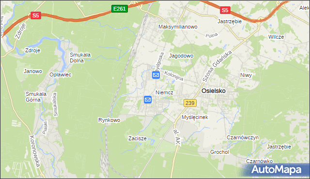 mapa Niemcz, Niemcz na mapie Targeo