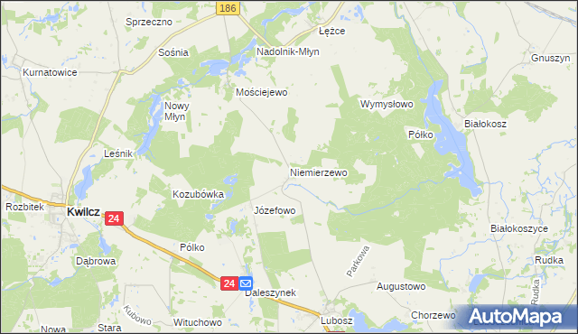 mapa Niemierzewo, Niemierzewo na mapie Targeo