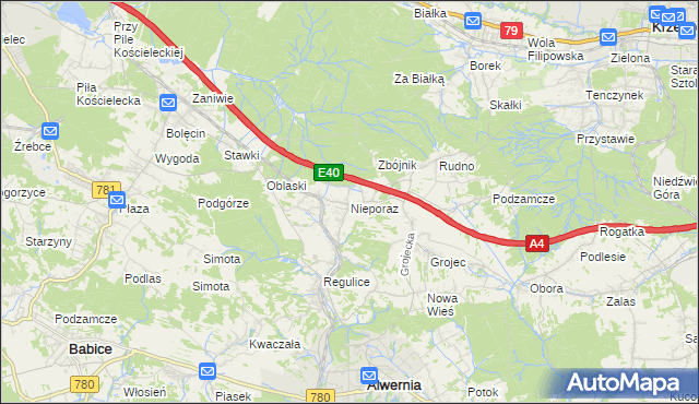 mapa Nieporaz, Nieporaz na mapie Targeo