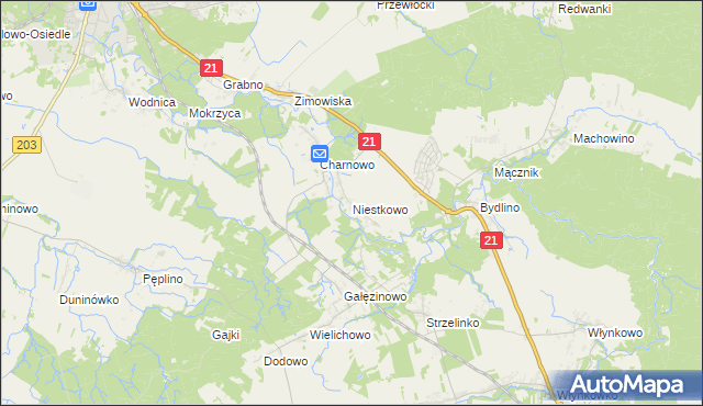 mapa Niestkowo, Niestkowo na mapie Targeo