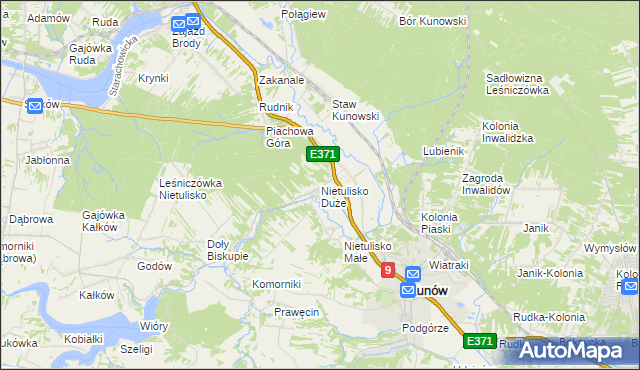 mapa Nietulisko Duże, Nietulisko Duże na mapie Targeo