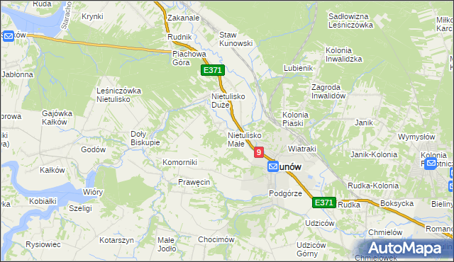 mapa Nietulisko Małe, Nietulisko Małe na mapie Targeo