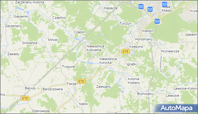 mapa Niewodnica Korycka, Niewodnica Korycka na mapie Targeo