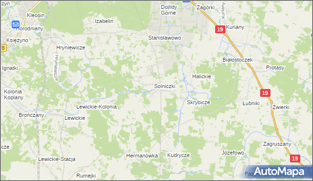 mapa Niewodnica Nargilewska, Niewodnica Nargilewska na mapie Targeo