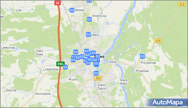 mapa Nowa Sól, Nowa Sól na mapie Targeo