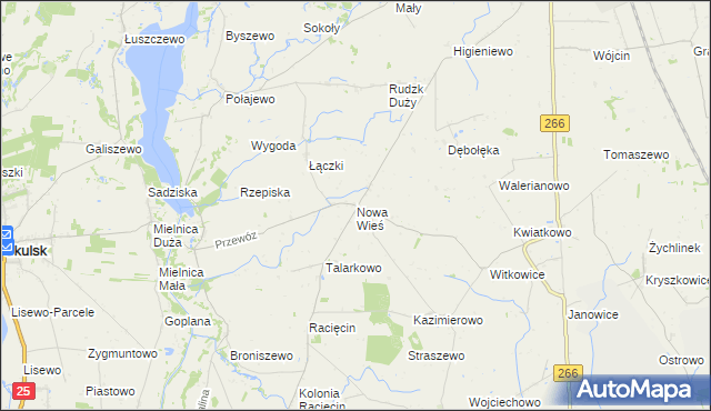 mapa Nowa Wieś gmina Piotrków Kujawski, Nowa Wieś gmina Piotrków Kujawski na mapie Targeo