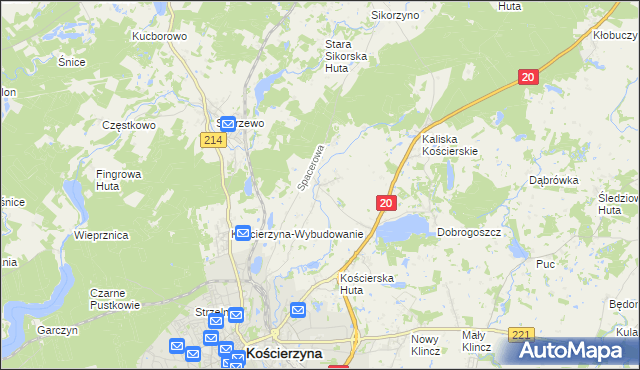mapa Nowa Wieś Kościerska, Nowa Wieś Kościerska na mapie Targeo