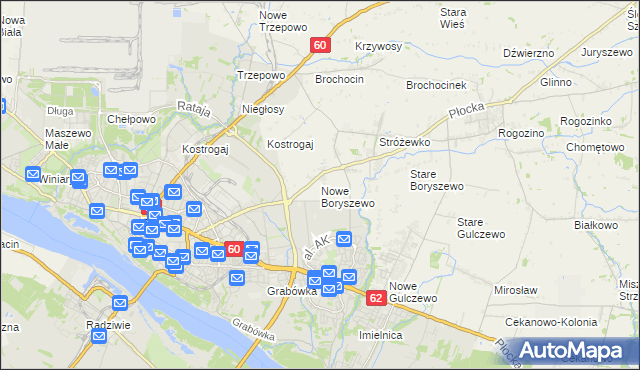 mapa Nowe Boryszewo, Nowe Boryszewo na mapie Targeo