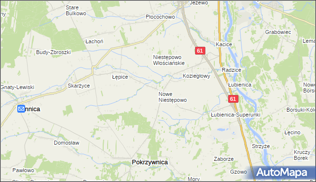 mapa Nowe Niestępowo, Nowe Niestępowo na mapie Targeo