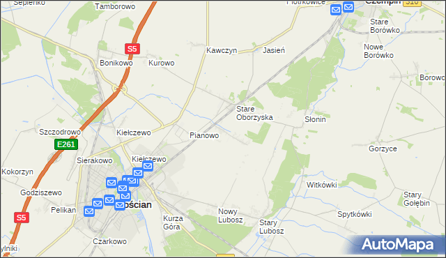 mapa Nowe Oborzyska, Nowe Oborzyska na mapie Targeo