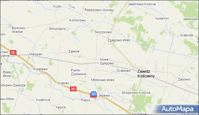mapa Nowe Zgagowo, Nowe Zgagowo na mapie Targeo