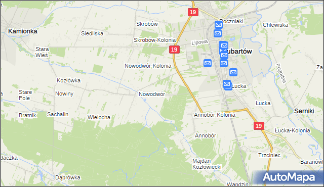 mapa Nowodwór-Piaski, Nowodwór-Piaski na mapie Targeo