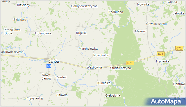 mapa Nowokolno, Nowokolno na mapie Targeo