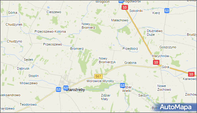 mapa Nowy Bromierzyk, Nowy Bromierzyk na mapie Targeo