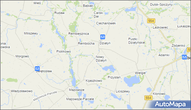 mapa Nowy Działyń, Nowy Działyń na mapie Targeo