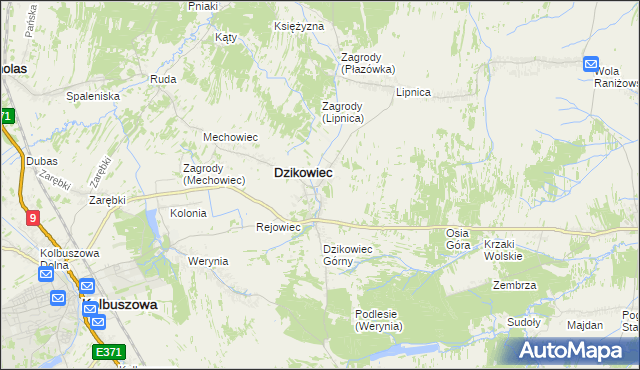 mapa Nowy Dzikowiec, Nowy Dzikowiec na mapie Targeo