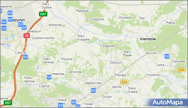 mapa Nowy Kraszew, Nowy Kraszew na mapie Targeo