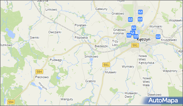 mapa Nowy Młyn gmina Kętrzyn, Nowy Młyn gmina Kętrzyn na mapie Targeo