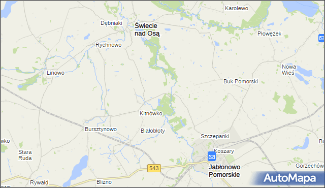 mapa Nowy Młyn gmina Świecie nad Osą, Nowy Młyn gmina Świecie nad Osą na mapie Targeo