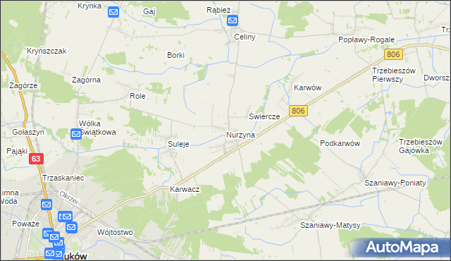 mapa Nurzyna, Nurzyna na mapie Targeo