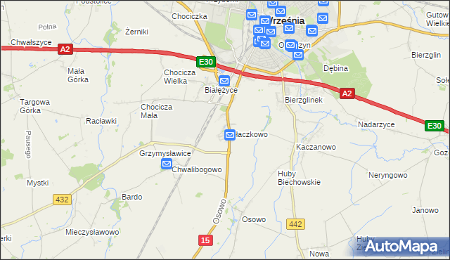 mapa Obłaczkowo, Obłaczkowo na mapie Targeo