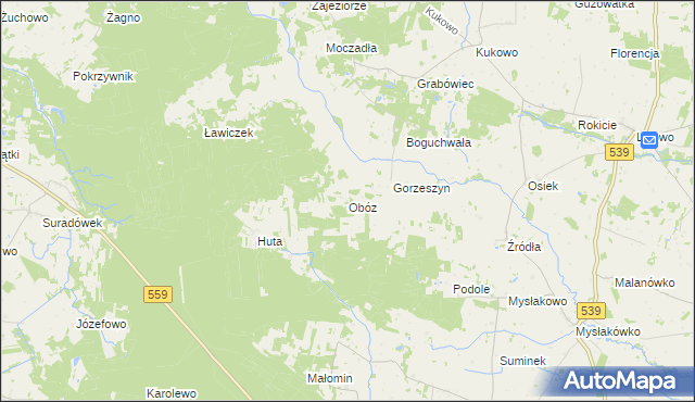 mapa Obóz, Obóz na mapie Targeo