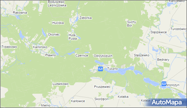 mapa Odrzykożuch, Odrzykożuch na mapie Targeo