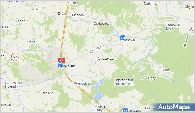 mapa Ogorzelczyn, Ogorzelczyn na mapie Targeo