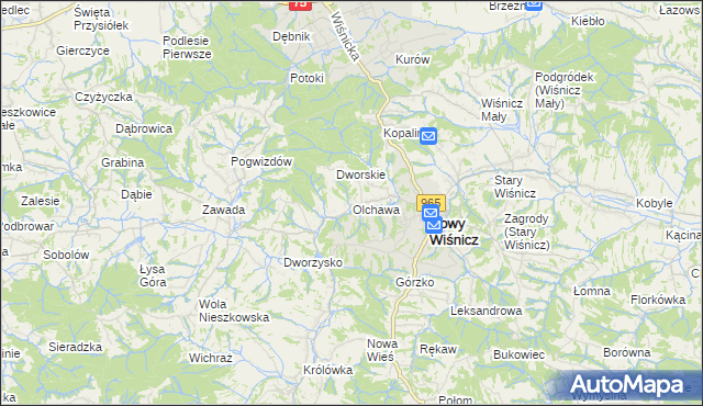 mapa Olchawa, Olchawa na mapie Targeo