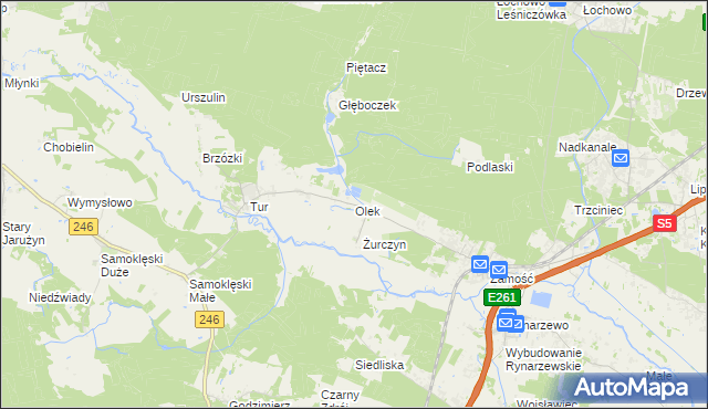 mapa Olek gmina Szubin, Olek gmina Szubin na mapie Targeo