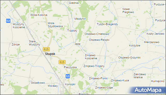 mapa Olszewo-Bołąki, Olszewo-Bołąki na mapie Targeo