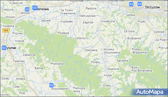 mapa Oparówka, Oparówka na mapie Targeo