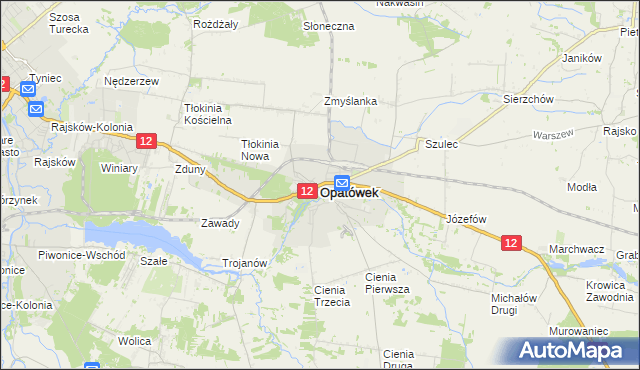 mapa Opatówek powiat kaliski, Opatówek powiat kaliski na mapie Targeo