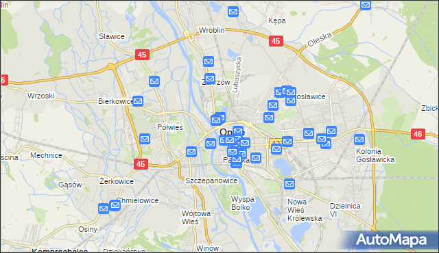 mapa Opola, Opole na mapie Targeo