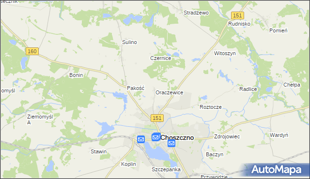 mapa Oraczewice, Oraczewice na mapie Targeo