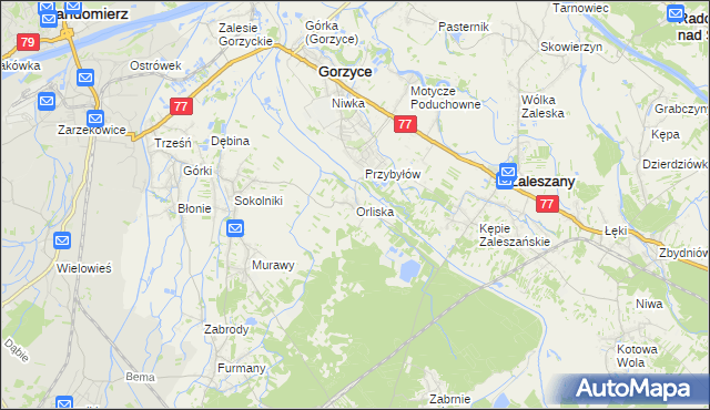mapa Orliska, Orliska na mapie Targeo